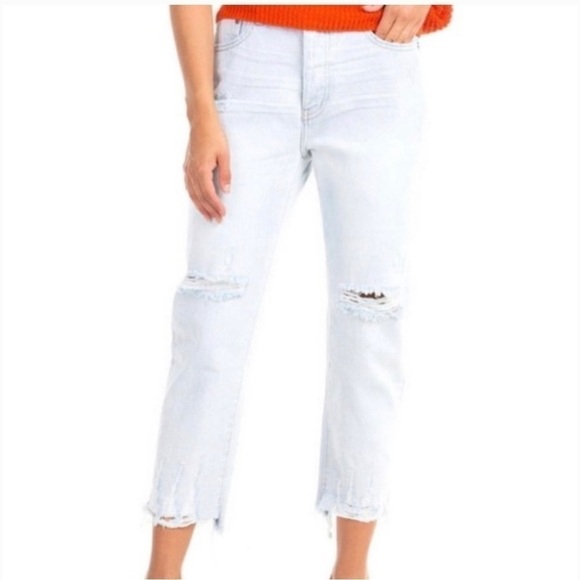 One Teaspoon Hooligans Light Wash Distressed Low Waist Denim Jeans- NWT - Picture 5 of 16